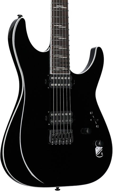 open zoom image for Schecter Reaper 6 Custom Electric Guitar, Gloss Black, Open Box (Very Good), Full Left Front