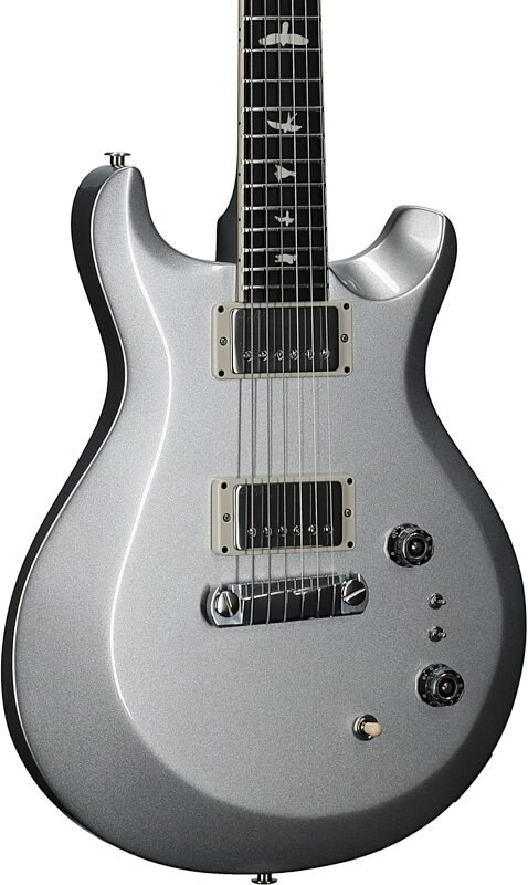 open zoom image for PRS Paul Reed Smith S2 Mira 594 Electric Guitar (with Gig Bag), Platinum Metallic, Full Left Front