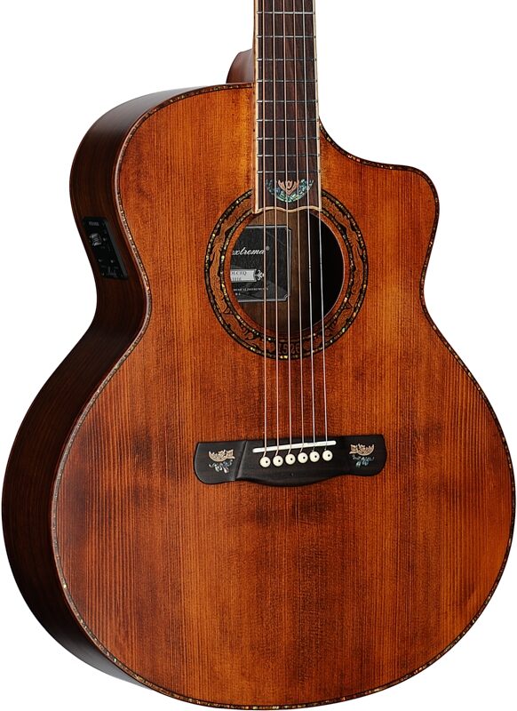 open zoom image for Merida DG20FOLC Grand Concert Acoustic-Electric Guitar (with Gig Bag), New, Full Left Front