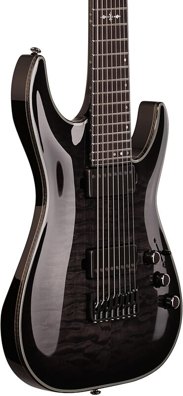 open zoom image for Schecter Hellraiser Hybrid C-8 Electric Guitar, 8-String, Transparent Black Burst, Full Left Front