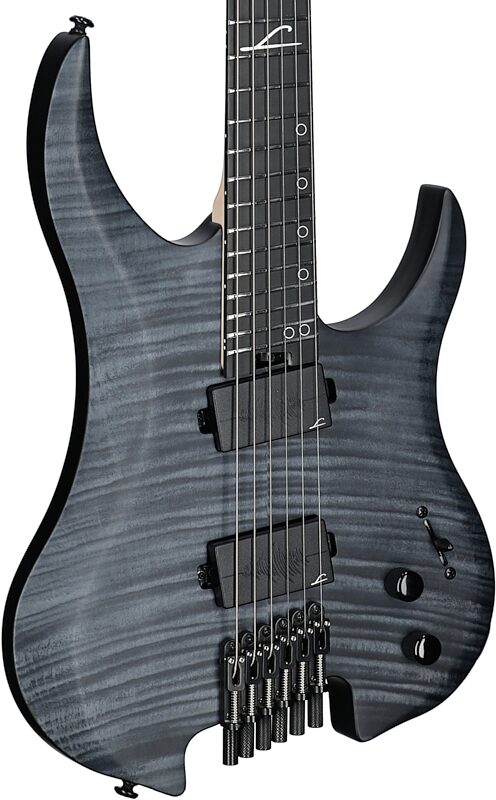 open zoom image for Legator G6FSS Ghost 6 Super Shred Electric Guitar, Black Flame Maple, Full Left Front