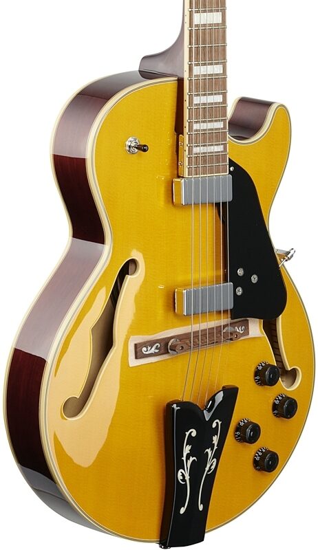 open zoom image for Ibanez GB10EM George Benson Electric Guitar, Antique Amber, Full Left Front