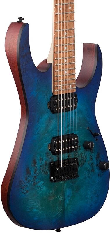 open zoom image for Ibanez RG7421PB Electric Guitar, 7-String, Sapphire Blue Flat, Full Left Front