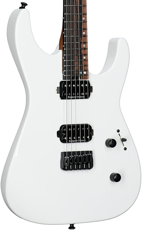 open zoom image for Jackson American Series Virtuoso HT Electric Guitar, (with Case), Snow White, Full Left Front
