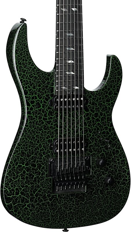 open zoom image for Legator Ninja 7 Floyd Rose Electric Guitar, 7-String, Green Crackle, Full Left Front