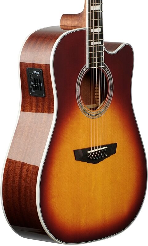 open zoom image for D'Angelico Premier Bowery Acoustic-Electric Guitar, Ice Tea Burst, Full Left Front