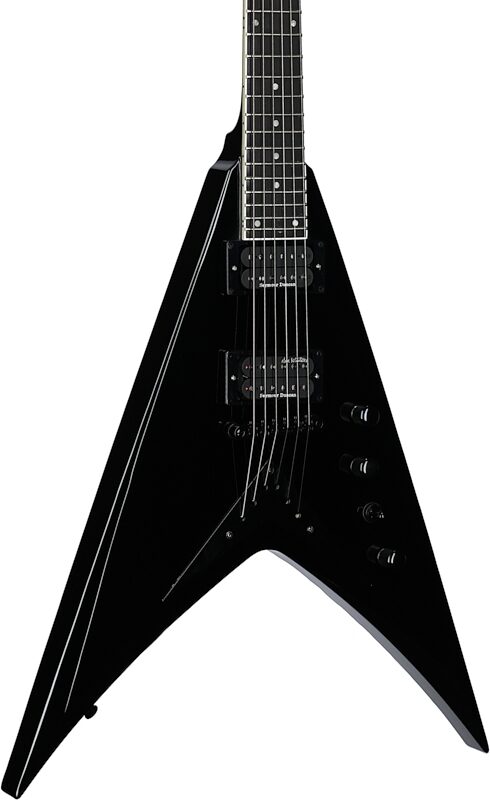 open zoom image for Kramer Dave Mustaine Vanguard Electric Guitar (with Case), Ebony, Full Left Front