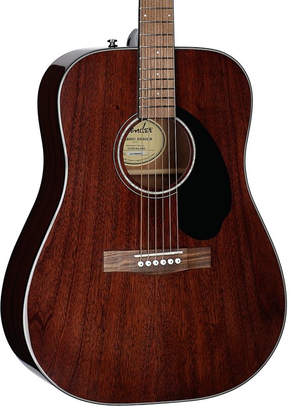 open zoom image for Fender CD-60S Dreadnought Acoustic Guitar, with Walnut Fingerboard, All-Mahogany, Full Left Front