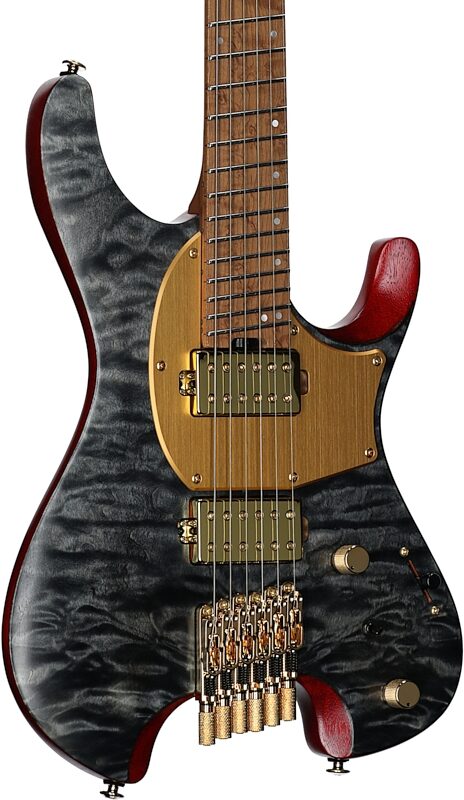 open zoom image for Ibanez Manuel Gardner Fernandes Electric Guitar (with Gig Bag), Obsidian Black, Full Left Front