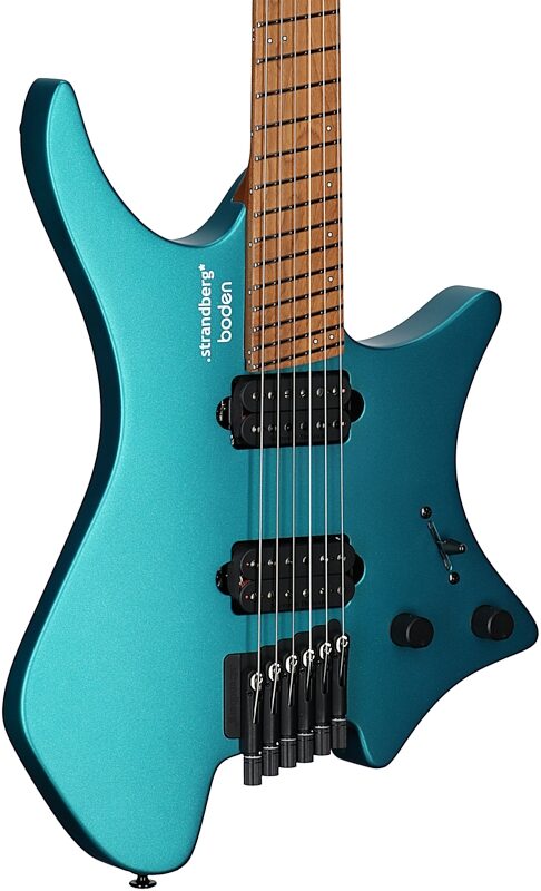 open zoom image for Strandberg Boden Standard Series N2.6 Electric Guitar (with Gig Bag), Transparent Teal Metallic, Open Box (Very Good), Full Left Front