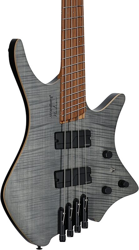 open zoom image for Strandberg BB4CT Boden Bass Standard 4 Electric Bass (with Gig Bag), Charcoal, Full Left Front