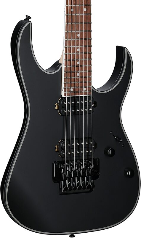 open zoom image for Ibanez RG7420EX Electric Guitar, Black Flat, Full Left Front