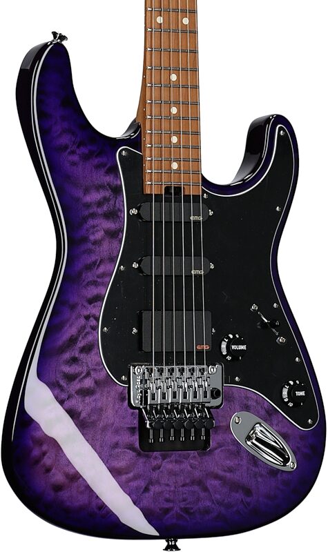 open zoom image for Charvel Marco Sfogli PM SC1 HSS Electric Guitar, Transparent Purple, Full Left Front