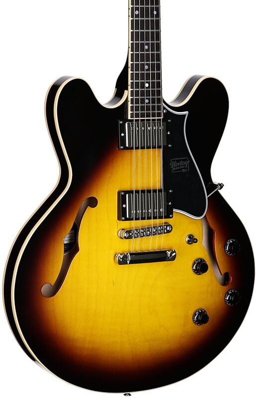 open zoom image for Heritage Standard H-535 Semi-Hollowbody Electric Guitar (with Case), Original Sunburst, Full Left Front
