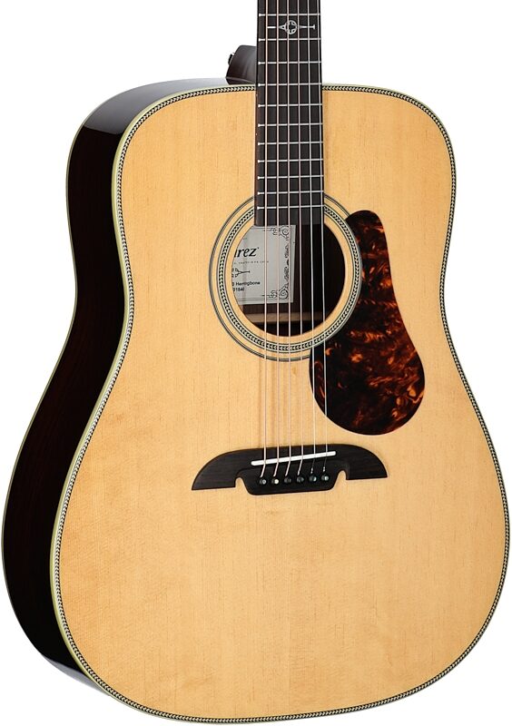 open zoom image for Alvarez MD70 Masterworks Herringbone Dreadnought Acoustic Guitar (with Gig Bag), New, Full Left Front