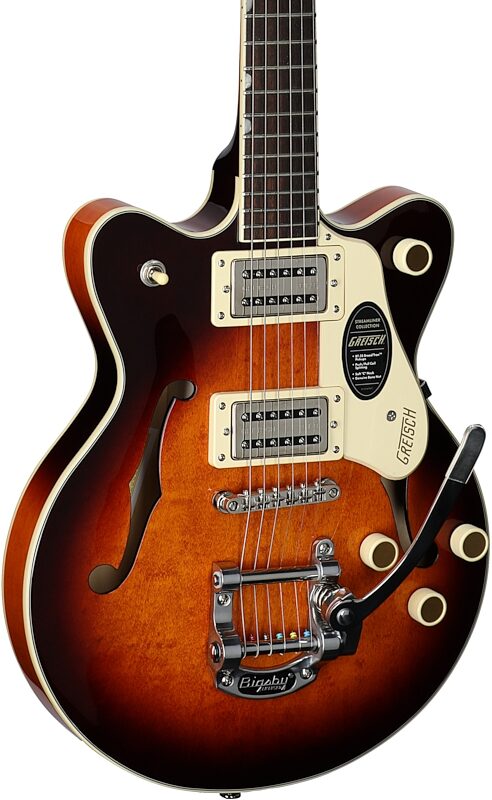 open zoom image for Gretsch G2655T Streamliner Center Block Junior Electric Guitar with Bigsby Tremolo, Forge Glow, Open Box (Very Good), Full Left Front
