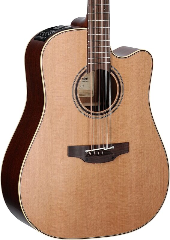 open zoom image for Takamine P3DC12 Acoustic-Electric Guitar, 12-String (with Case), Natural Satin, Full Left Front