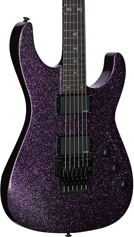 open zoom image for ESP LTD KH-602 Kirk Hammett Signature Electric Guitar (with Case), Purple Sparkle, Open Box (Very Good), Full Left Front