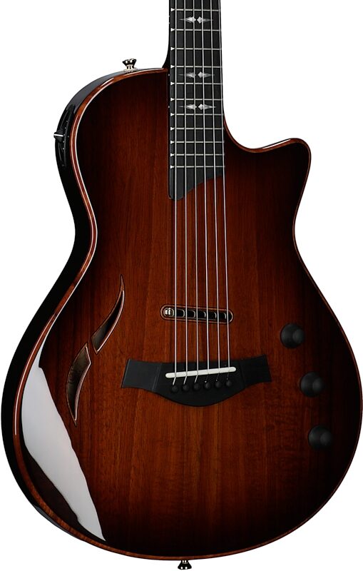 open zoom image for Taylor T5z Custom Koa Armrest Electric Guitar (with Case), Shaded Edge Burst, Full Left Front