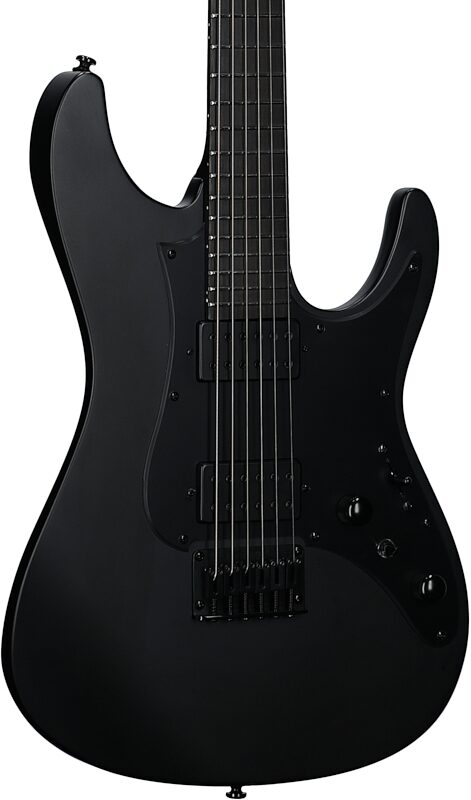 open zoom image for Ibanez AZ41B1 Iron Label Electric Guitar (with Gig Bag), Black Flat, Full Left Front