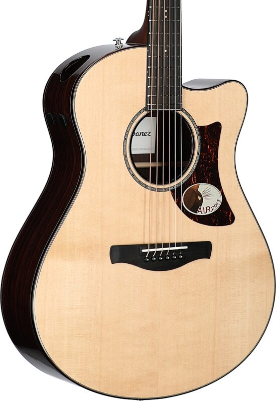 open zoom image for Ibanez AAM380CE Advanced Acoustic Guitar, Natural High Gloss, Full Left Front