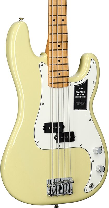 open zoom image for Fender Player II Precision Electric Bass, with Maple Fingerboard, Hialeah Yellow, Full Left Front