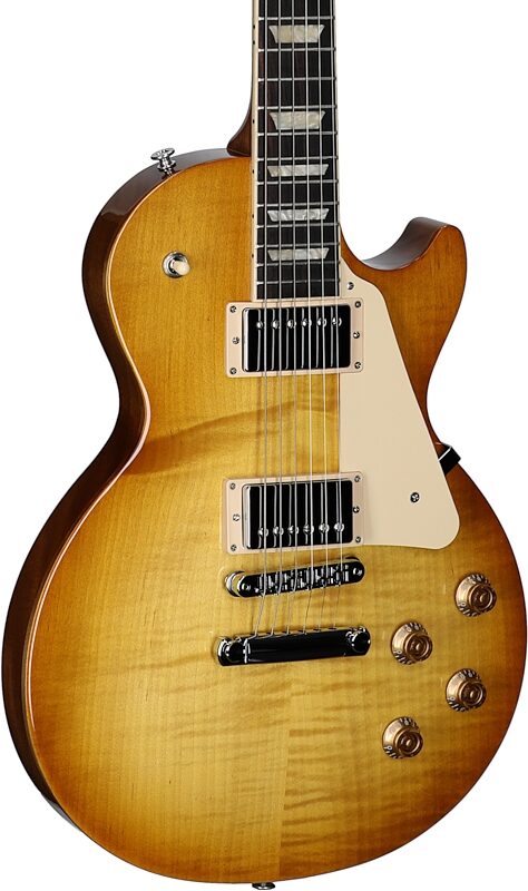 open zoom image for Gibson Exclusive Les Paul Studio Figured Electric Guitar (with Soft Case), Honey Burst, Full Left Front