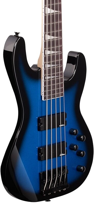 open zoom image for Jackson JS3V Concert Electric Bass, 5-String, Amaranth Fingerboard, Metallic Blue, Full Left Front