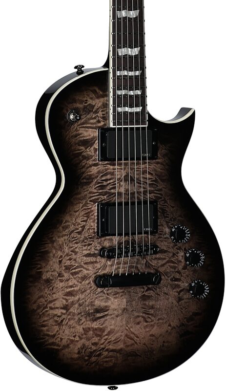 open zoom image for ESP LTD Eclipse EC-400QM Electric Guitar, See-Thru Black Sunburst, Full Left Front