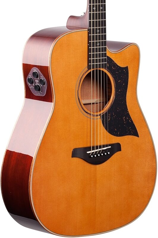 open zoom image for Yamaha A5M Dreadnought Acoustic-Electric Guitar (with Case), Vintage Natural, Full Left Front
