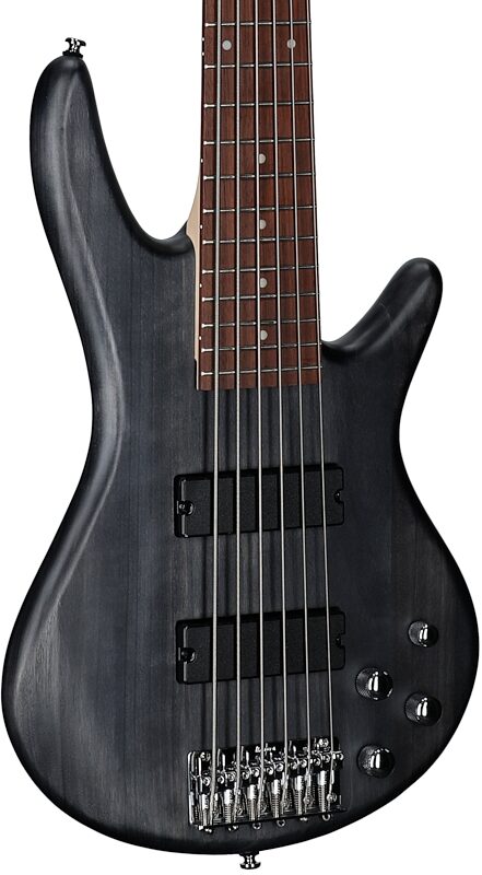 open zoom image for Ibanez GSR206 6-String Electric Bass, Transparent Gray Flat, Open Box (Very Good), Full Left Front
