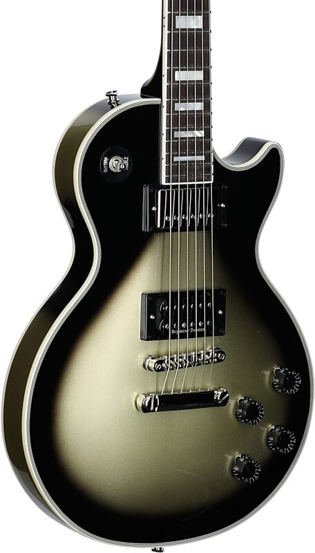 open zoom image for Epiphone Adam Jones 1979 Les Paul Custom Electric Guitar (with Case), Antique Silverburst, with Case, Full Left Front