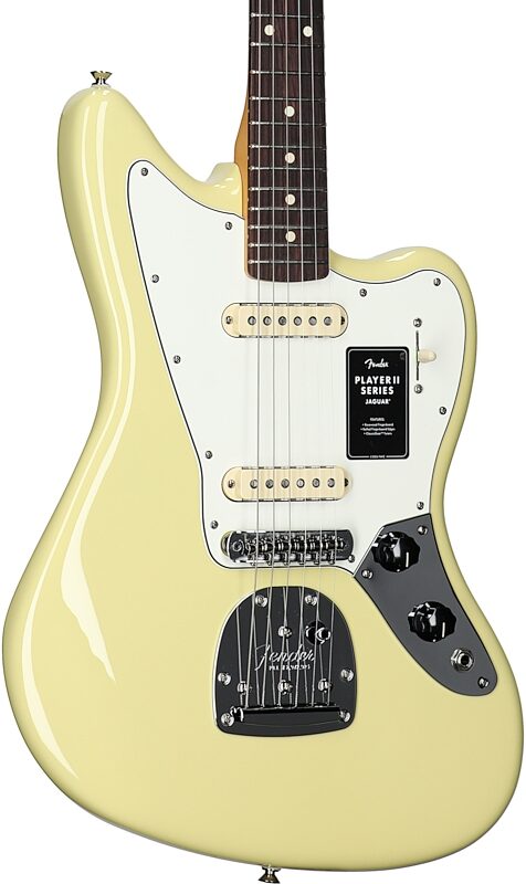 open zoom image for Fender Player II Jaguar Electric Guitar, with Rosewood Fingerboard, Hialeah Yellow, Full Left Front