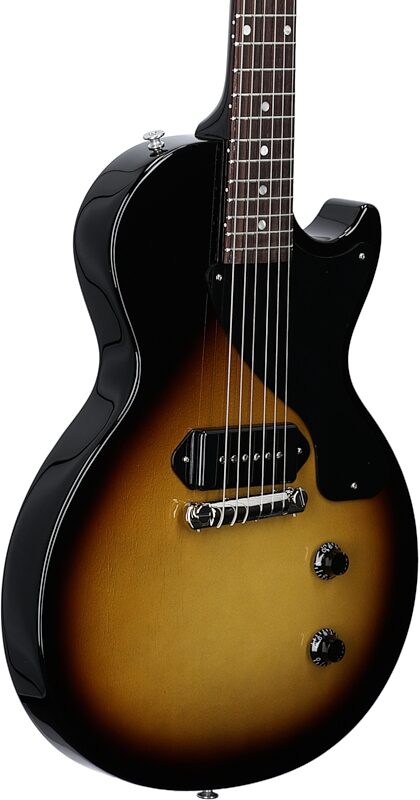 open zoom image for Gibson Les Paul Junior Vintage Electric Guitar (with Case), Tobacco Burst, Full Left Front