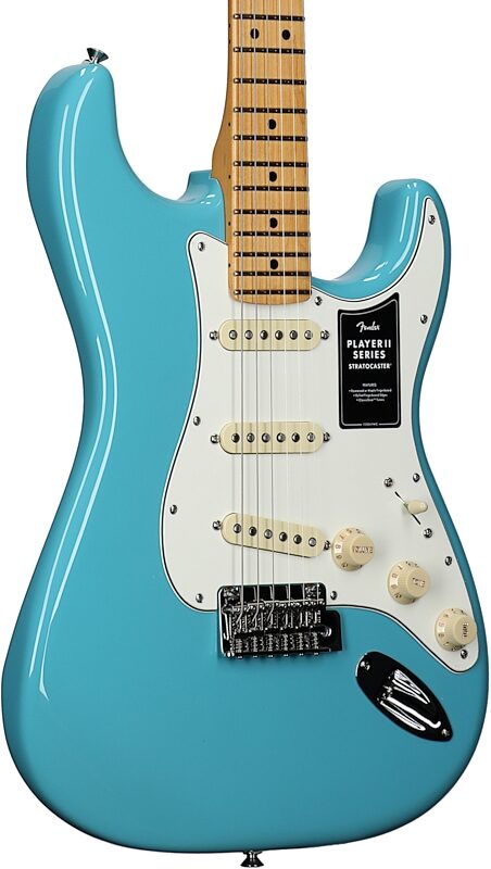 open zoom image for Fender Player II Stratocaster Electric Guitar, with Maple Fingerboard, Aquatone Blue, Open Box (Very Good), Full Left Front