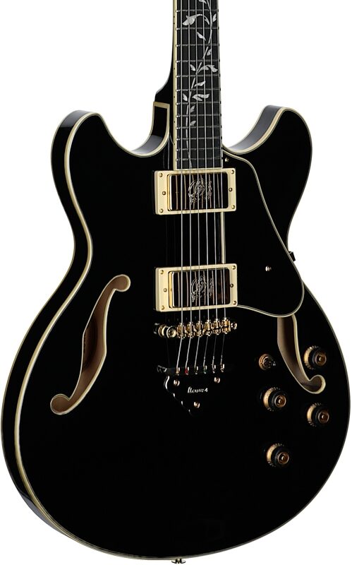 open zoom image for Ibanez AS93SP Artcore Expressionist Electric Guitar, Black, Full Left Front