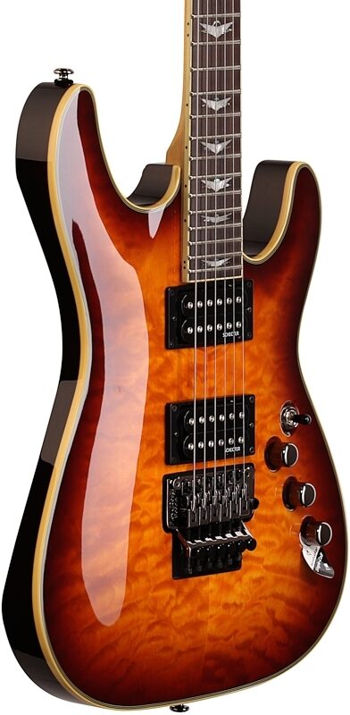 open zoom image for Schecter Omen Extreme 6 FR Electric Guitar with Floyd Rose, Vintage Sunburst, Full Left Front