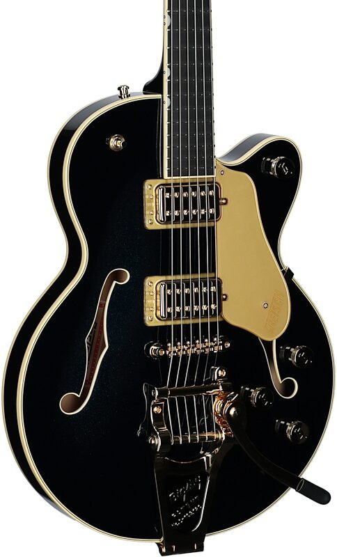 open zoom image for Gretsch Professional Collection Broadkaster Jr LX Center Block SC Electric Guitar, Midnight Sapphire, Full Left Front