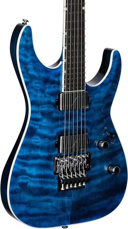 open zoom image for ESP LTD MH-1000 QM Electric Guitar, Black Ocean, Full Left Front