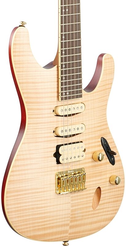 open zoom image for Ibanez SEW761FM Electric Guitar, Natural Flat, Full Left Front