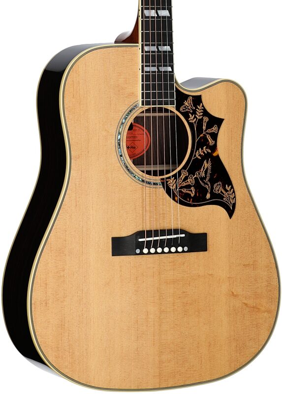 open zoom image for Epiphone Inspired by Gibson Custom Hummingbird Deluxe EC Acoustic Guitar (with Soft Case), Natural, Full Left Front
