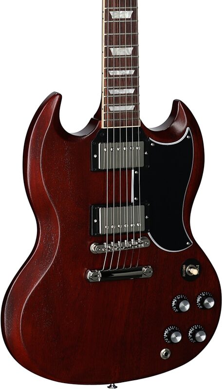 open zoom image for Gibson SG Standard '61 Electric Guitar (with Case), Faded Vintage Cherry Satin, Full Left Front