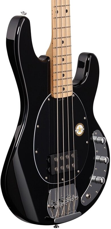 open zoom image for Sterling by Music Man StingRay Electric Bass, Black, Hard Maple Fretboard, Full Left Front
