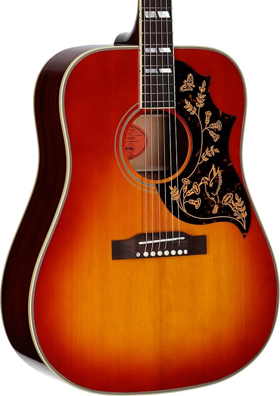 open zoom image for Epiphone Inspired by Gibson Custom 1960 Hummingbird Acoustic-Electric Guitar (with Case), Heritage Cherry Sunburst, Full Left Front