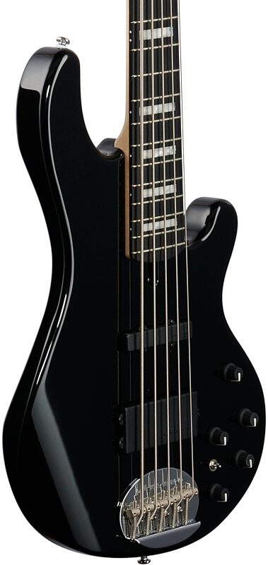 open zoom image for Lakland Skyline 55-02 Custom Ebony Fretboard Bass Guitar, Metallic Black, Full Left Front