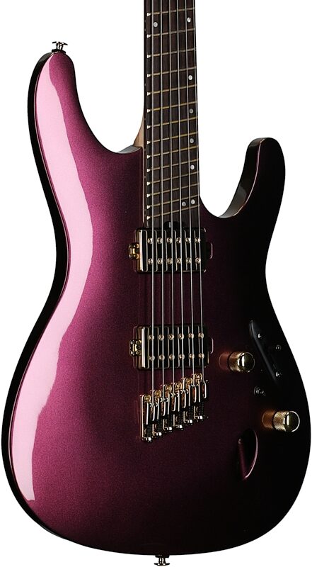 open zoom image for Ibanez SML721 Multi-scale Electric Guitar, Rose Gold Chameleon, Full Left Front