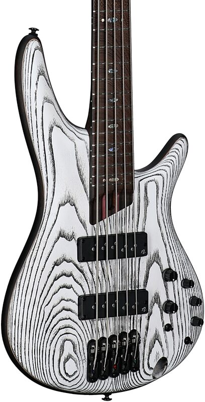 open zoom image for Ibanez SR1325SB Premium Electric Bass, 5-String (with Gig Bag), Icebreaker Wave Flat, Full Left Front