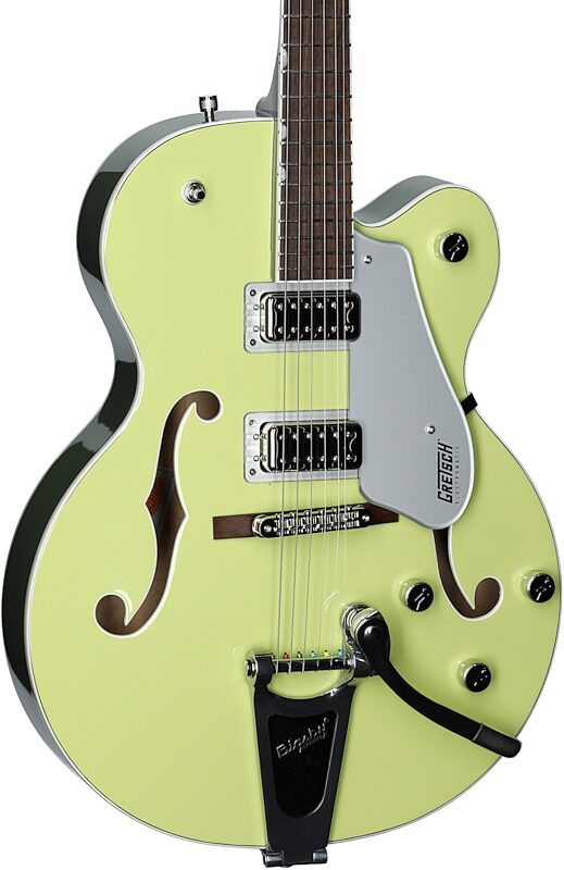 open zoom image for Gretsch G5420T Electromatic Hollowbody Electric Guitar, Two-Tone Anniversary Green, Full Left Front