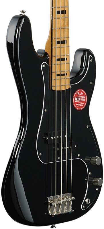 open zoom image for Squier Classic Vibe '70s Precision Electric Bass, with Maple Fingerboard, Black, Full Left Front