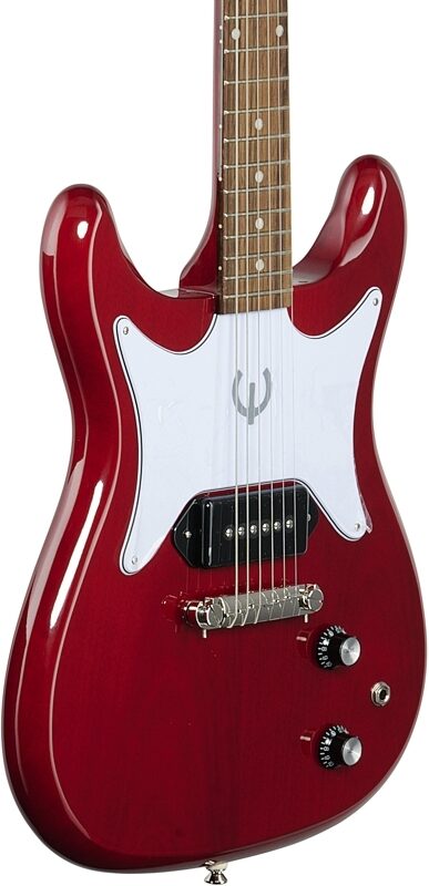 open zoom image for Epiphone Coronet Electric Guitar, Cherry, Full Left Front